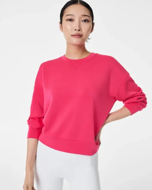AirEssentials Crew Pullover In Cerise Pink