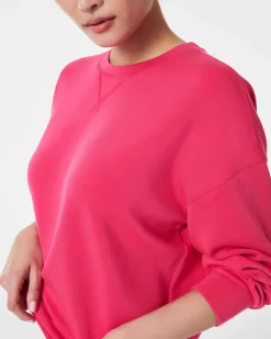 AirEssentials Crew Pullover In Cerise Pink