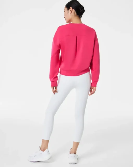 AirEssentials Crew Pullover In Cerise Pink