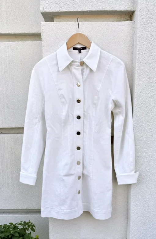 Alexa Denim Mini Dress In White