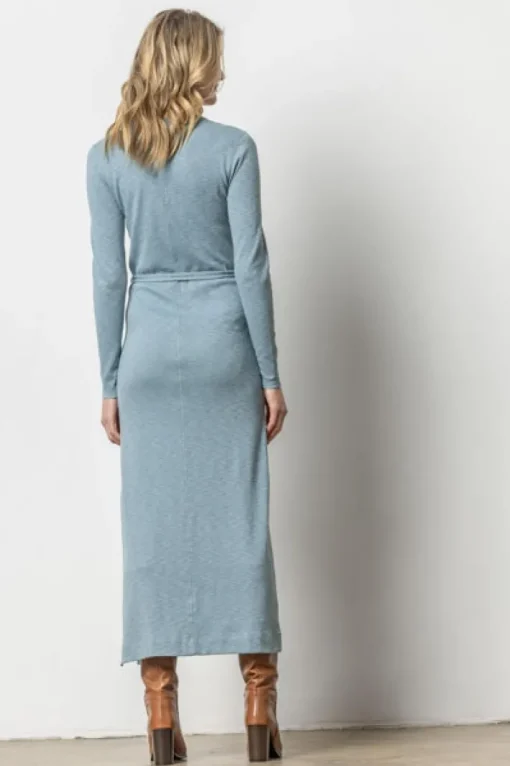Belted Maxi Dress In Slate