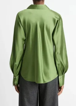 Bias Long Sleeve Blouse In Sycamore