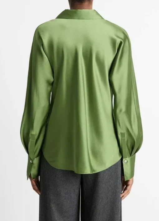 Bias Long Sleeve Blouse In Sycamore