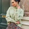Boxy Turtleneck Sweater In Jade