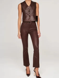 Bridget Cropped Coated Denim In Walnut
