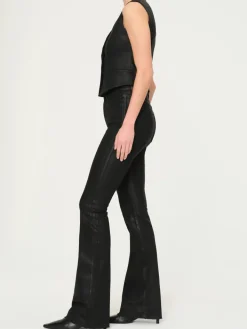 Bridget Cropped Coated Denim In Black