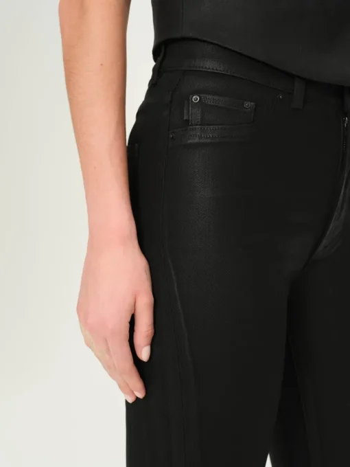 Bridget Cropped Coated Denim In Black