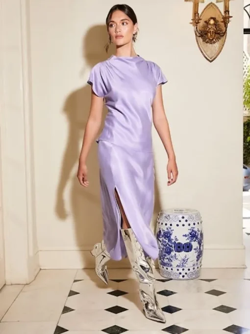 Brielle Midi Skirt In Lilac