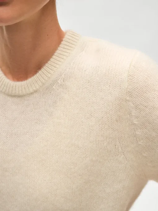 Brushed Cashmere Tee In Ivory