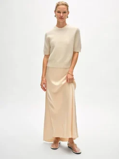 Brushed Cashmere Tee In Ivory