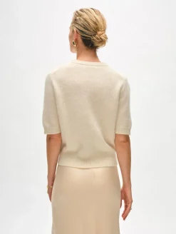 Brushed Cashmere Tee In Ivory