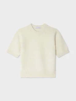 Brushed Cashmere Tee In Ivory