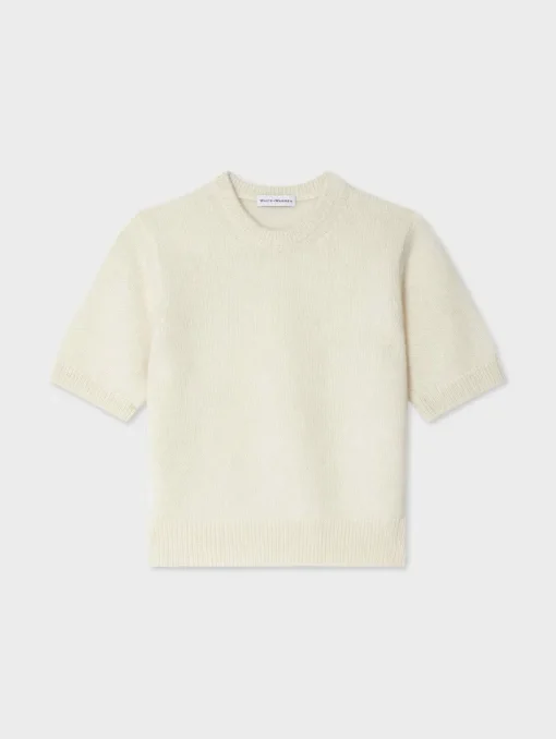 Brushed Cashmere Tee In Ivory