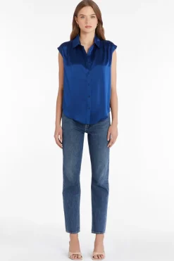 Calvin Silk Top In Emerson