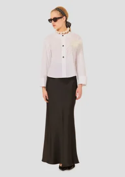 Carillon Poplin Top In White