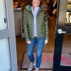Cashmere Collar Puffer Jacket In Fern