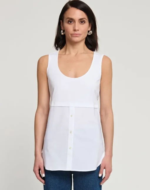 Claire Sleeveless Layering Top In White