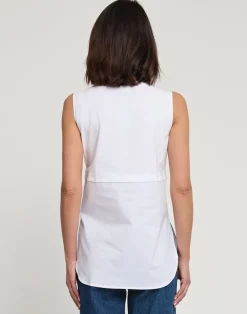 Claire Sleeveless Layering Top In White