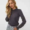 Collared Button Detail Sweater In Grey