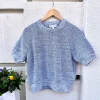 Cotton Sweater Shirt In Blue Marl