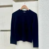 Crystal Rib Crew Neck Sweater In Black