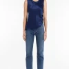 Darah Silk Top In Navy