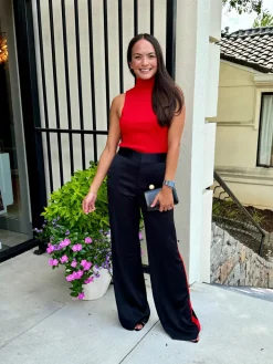 Darcey Turtleneck In Bright Ruby