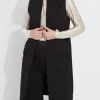 Denver Ponte Sleeveless Coat In Black