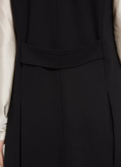 Denver Ponte Sleeveless Coat In Black