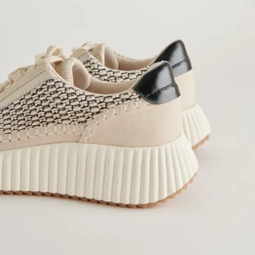 Dolen Sneaker In Black Natural Raffia