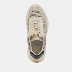 Dolen Sneaker In Black Natural Raffia
