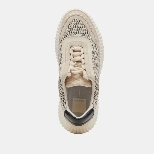 Dolen Sneaker In Black Natural Raffia
