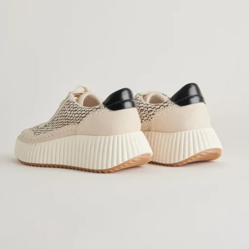 Dolen Sneaker In Black Natural Raffia