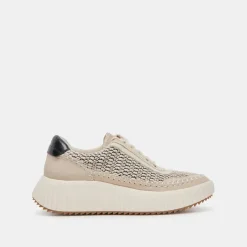 Dolen Sneaker In Black Natural Raffia
