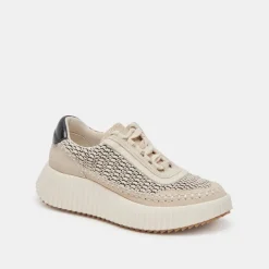 Dolen Sneaker In Black Natural Raffia