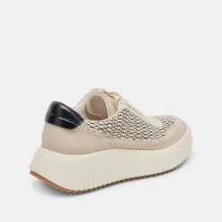 Dolen Sneaker In Black Natural Raffia