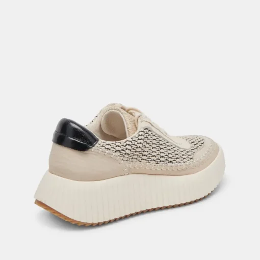 Dolen Sneaker In Black Natural Raffia