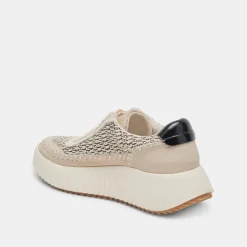 Dolen Sneaker In Black Natural Raffia