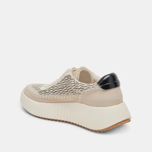 Dolen Sneaker In Black Natural Raffia
