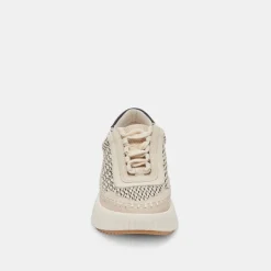 Dolen Sneaker In Black Natural Raffia