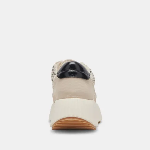 Dolen Sneaker In Black Natural Raffia