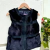 Faux Fur Paneled Vest In Black