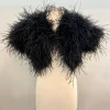Feather Shoulder Shrug In Black