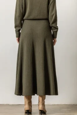 Flared Sweater Skirt In Loden