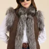 Fur Suede Vest In Walnut