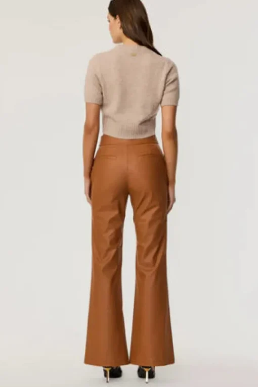 Gaia Vegan Leather Pant In Saddle