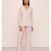 Gisele Long PJ Set In Duo Stripe Haute Red