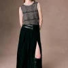 Houndstooth Knit Shell Top In Sandwisp/Black