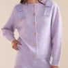 Ivy Wool Cardigan In Lavender