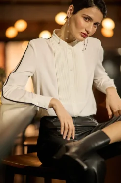 Josephine Tux Blouse In White